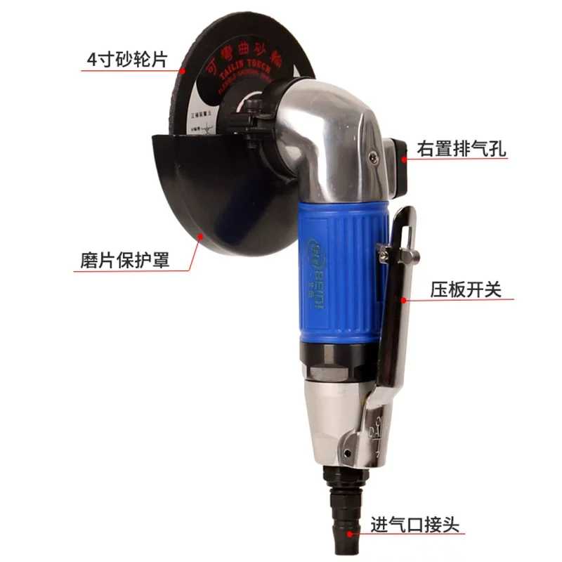 Taiwan Bei Di Pneumatic Angle Grinder 4-Inch 10mm Multi-Functional Industrial-Grade Polishing Machine Bd-400Ag