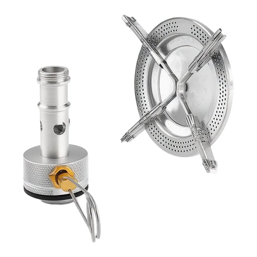 For Mini Foldable Gas Stove Head with Storage Bag for Camping Hiking Backpacking Outdoor Cooking Stainless Steel Brass Build