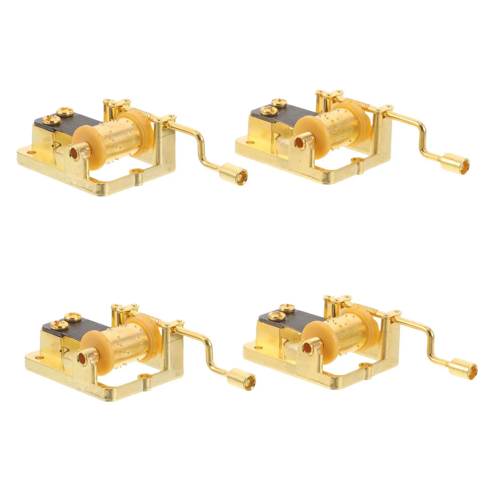 

4Pcs Music Box Mechanism Hand Crank DIY Replacement Parts for Music Box Repair Craft Projects Portable Manual Movement Set