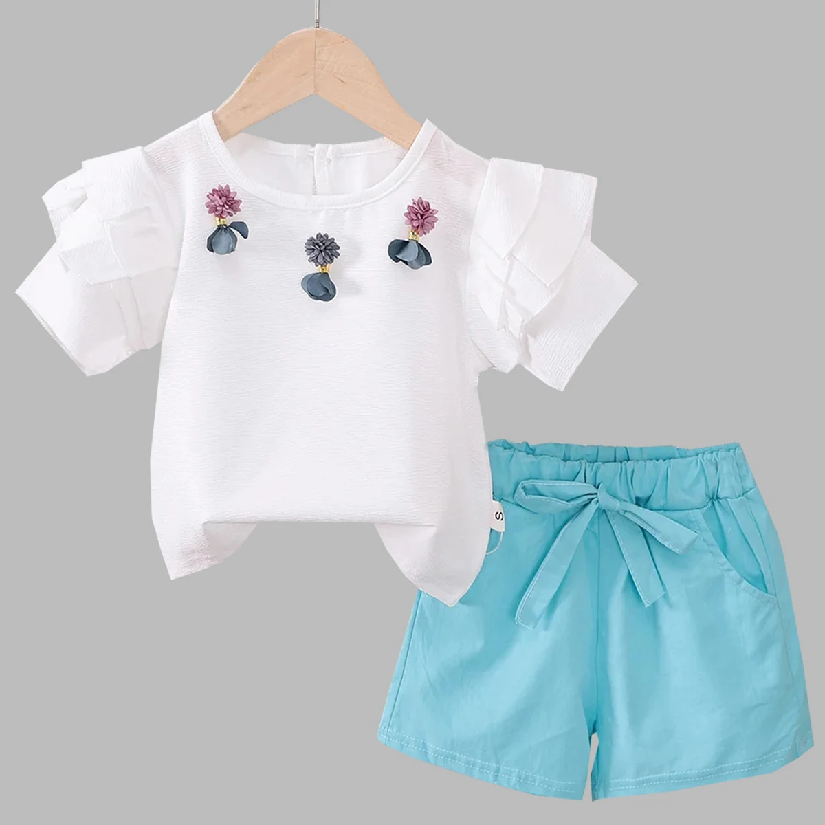 

Summer Baby Girl Clothes Sets Newborn Clothes Lollipop Print Sleeveless T-shirts and Shorts 2pcs Children Girls Clothing Sets