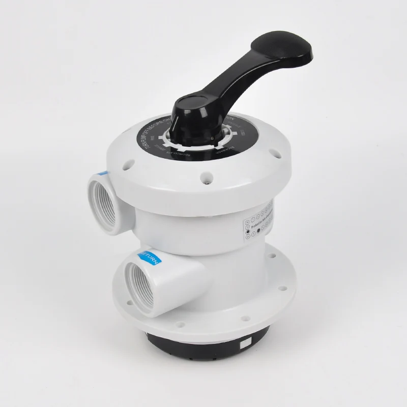 swimming pool 6-way sand filter valve ABS 1.5/2 inch 6-way control valve top mounted side mounted pool sand filter head