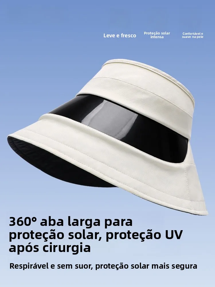 女性用術後用フルフェイスサンハット、通気性軽量サマーフィッシャーマンハット、超大型つばuvカットハット