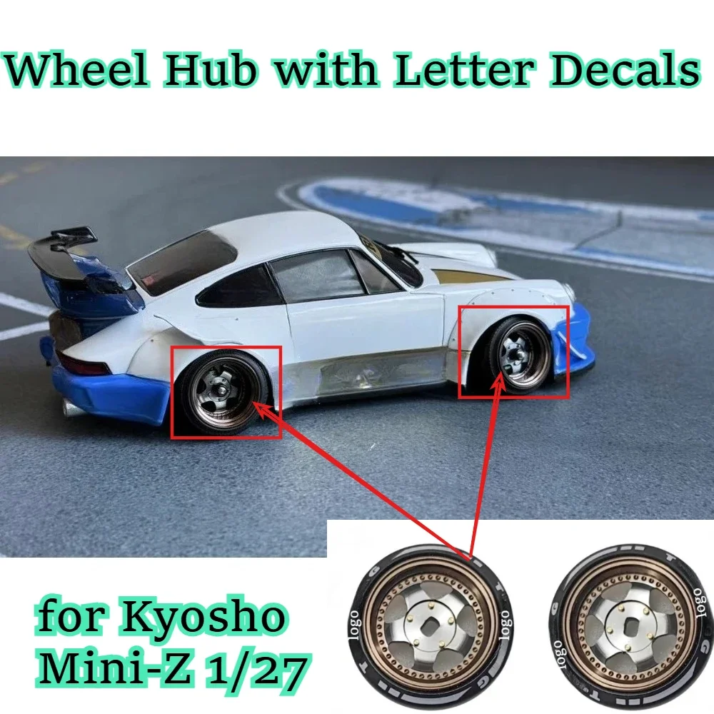 RC parts Mini Cars Wheel Hub with Letter Decals for Kyosho 1/27 Mini-Z scale custom size fitting replacement spare accessories