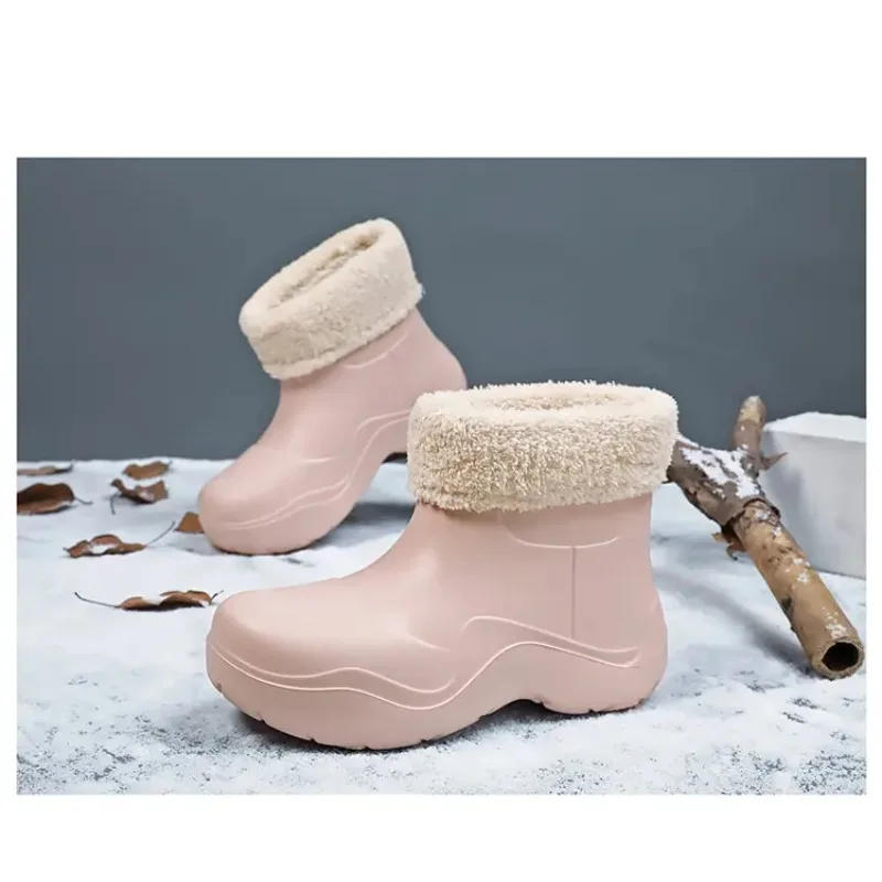 عالية الجودة احذية المطر النساء أحذية نسائية مقاوم للماء الدافئة الفراء المشي منصة أحذية للنساء بوتاس دي أغوا الفقرة Mujer الكبار #5