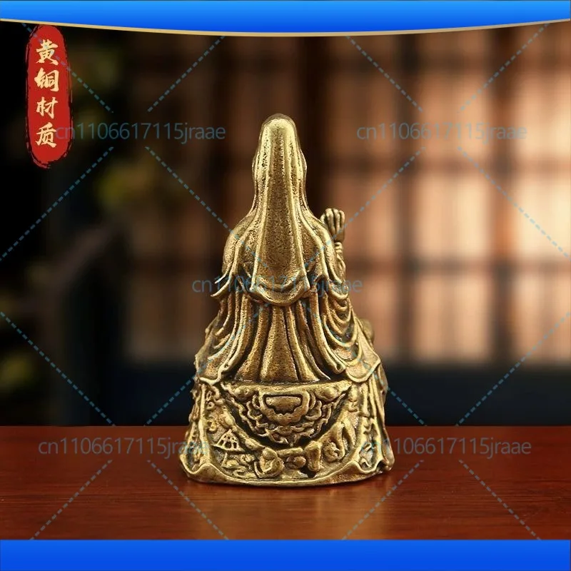Brass Nanhai Guanyin Bodhisattva retro home decoration handicraft ornament