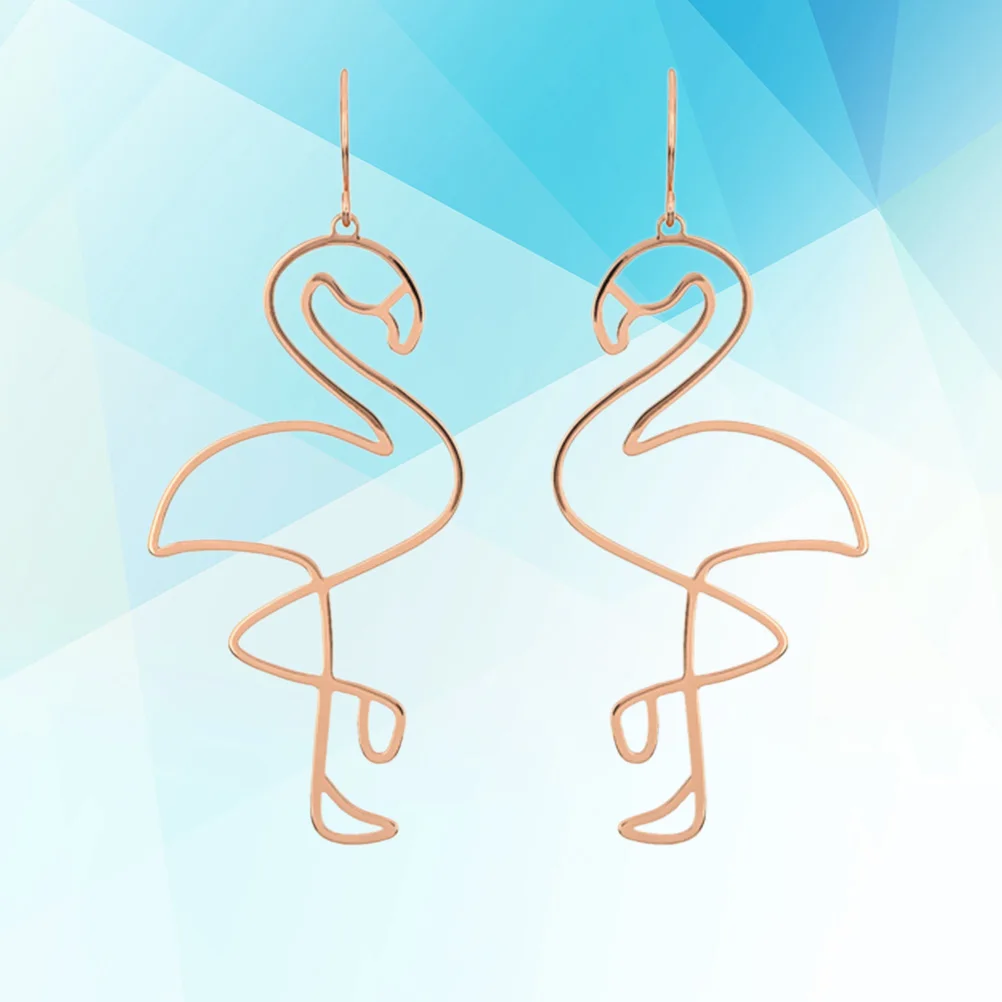 

Geometric Hollow Flamingo Shape Lightweight Comfortable Earrings Jewelry Women Flamingo Earrings Gift