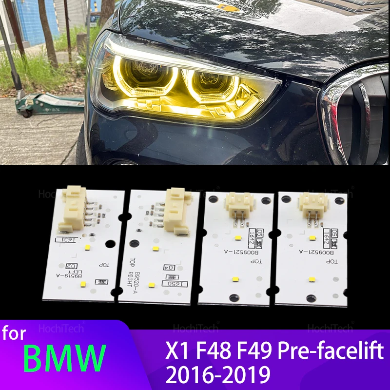 

Желтая светодиодная плата DRL Angel Eye для X1 F48 F49, предварительно фейлинг 2016-2019, ксеноновые фары, дневные фары 63117428789 63117428791