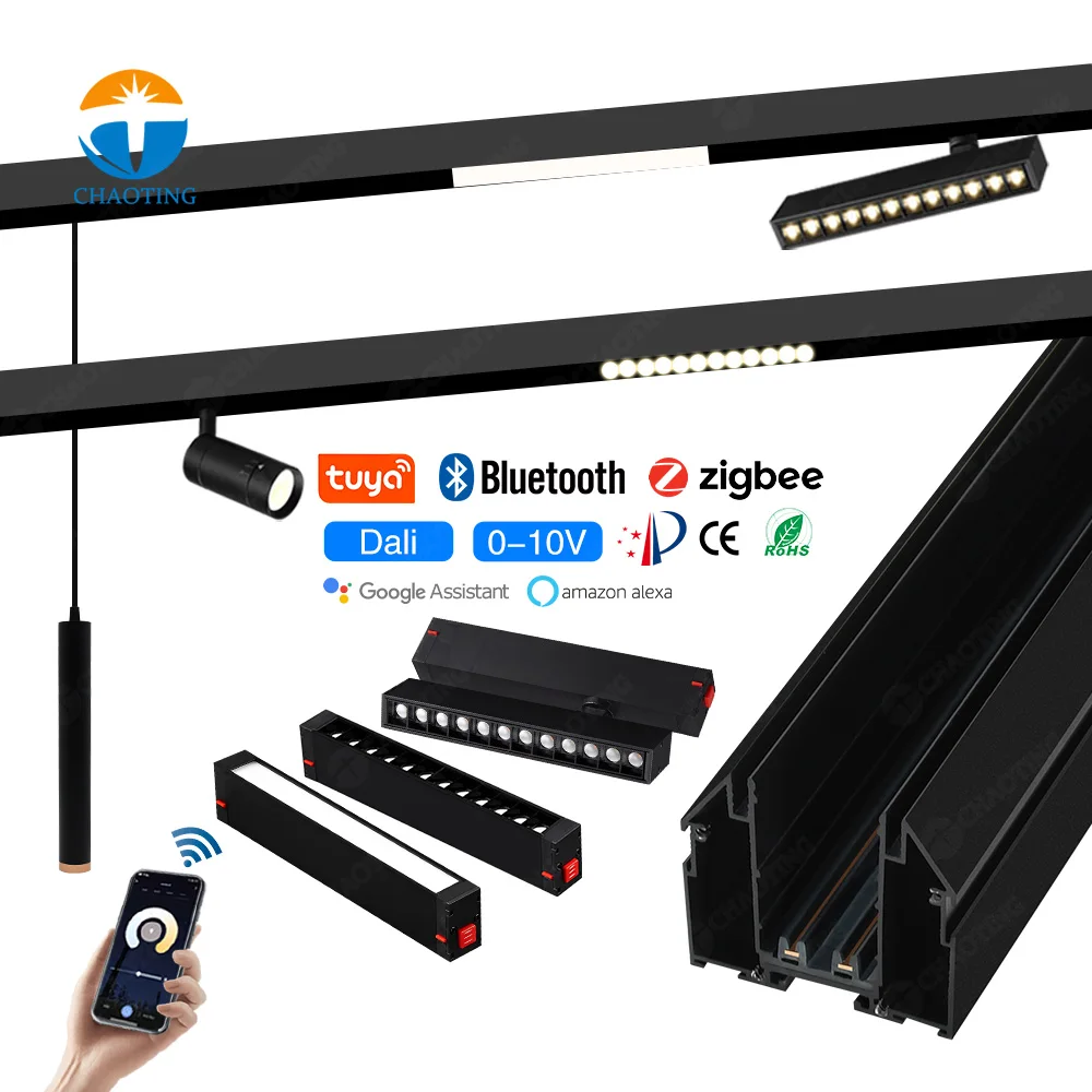 Nowy Design Wewnętrzne Magnetyczne Liniowe Oświetlenie Szynowe AC 220V LED Magnetyczna Lampa Sufitowa Profil Aluminiowy