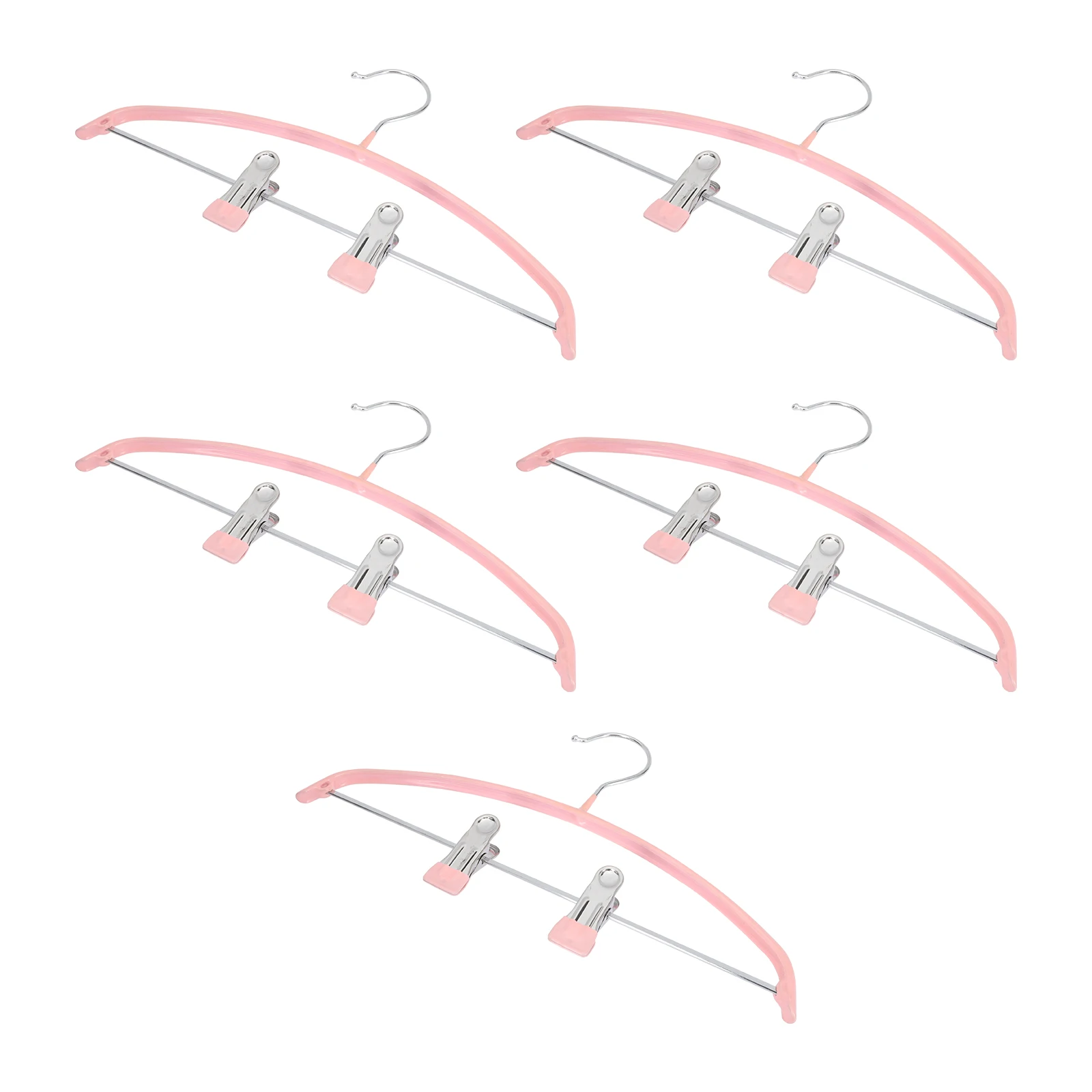 

5pcs Anti-Slip Clothes Adjustable Clip Hangers Sturdy Baby Kids Garments Hangers Multi-Use Semi-Circle Hanger For Pants