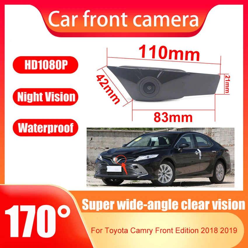 

CCD 170 Wide Angle HD Car Front View Night Vision Camera Waterproof Vehicle Camera For Toyota Camry Front Edition 2018 2019