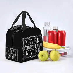 Never Trust The Living Oxford Cloth Waterproof Thick Insulated Bag Work Picnic Bag Large Portable Lunch Box Bento Bag Frozen Bag