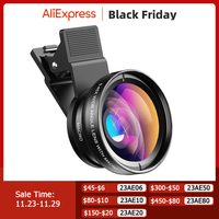 APEXEL Phone Lens kit 0.45x Super Wide Angle & 12.5x Macro Micro Lens HD Camera Lentes for iPhone 6S 7 Xiaomi more cellphones