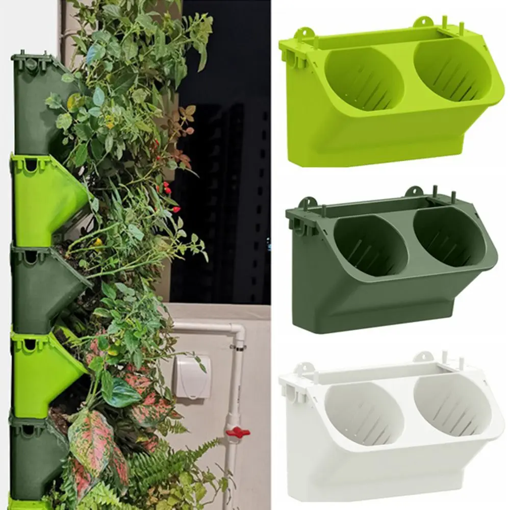 Stackable Wall Planter Garden Plastic Pots Self Watering Flower Pot Wall Hanging Vertical Succulents Plant Bonsai Pot Home