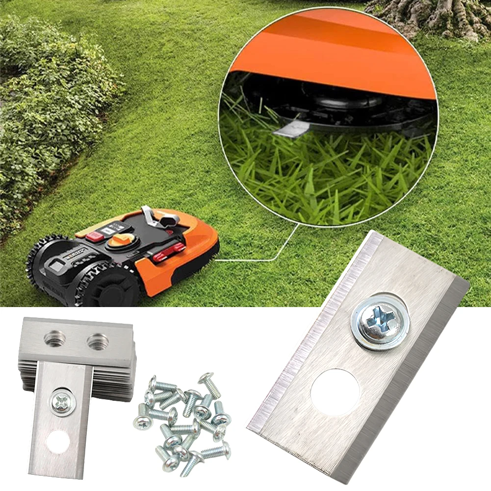 36Pcs Metal Replacement Blades with Washers Screw Lawn Cutting Blade Stainless Steel Mower Blade Set for Mammotion Luba Robot