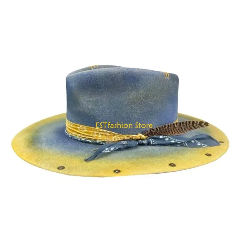 

Y5GC классическая шляпа-хомбург Панама шляпа подарок для бойфренда цилиндр с широкими полями