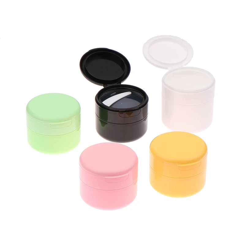 100/150g tampa flip com colher garrafas recarregáveis vazio pote de maquiagem pote de viagem creme facial loção recipiente de almofada de algodão cosmético