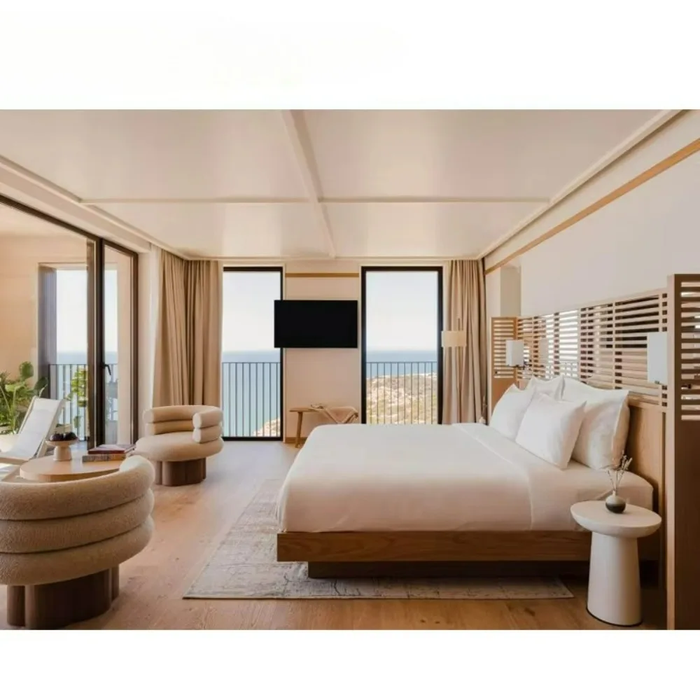 

Современный спальный гардероб из цельного дерева по индивидуальному заказу для 5-звездочных отелей, роскошный комплект мебели для гостиничного номера с цепочкой, стандартный дизайн