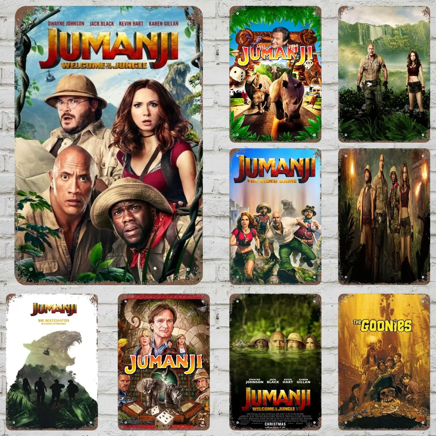 Jumanji-letrero de hojalata Retro Vintage, placa decorativa, placa de Metal, decoración de pared