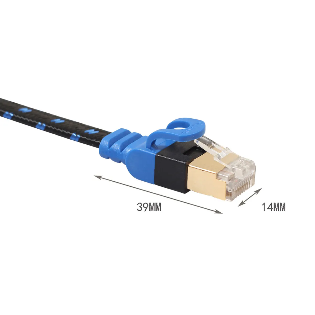 

3 Meters Cat7 Network Cable 10gbps Double Shielded Flat Fiber Mesh Rj45 Connector High Speed Data Transfer for Router Nas