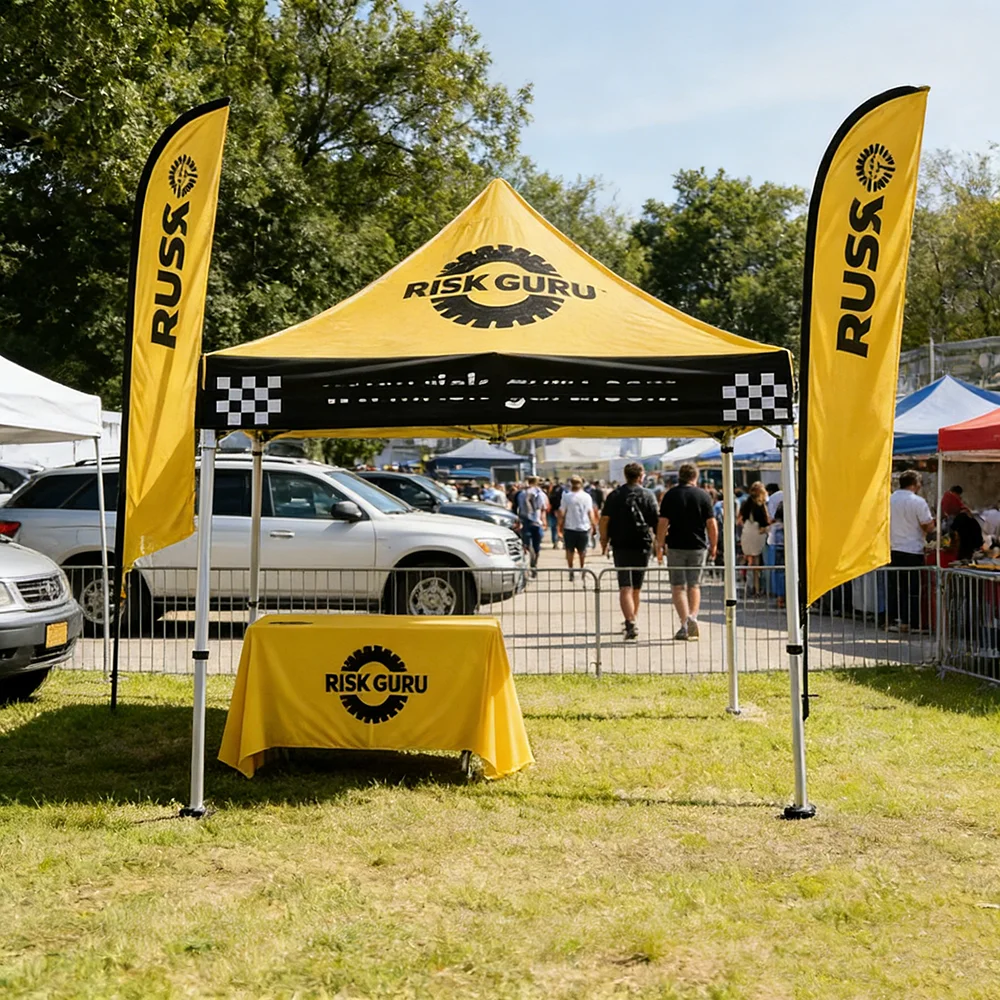 CustomizableNew Trade Festival Promotional Package Aluminum Canopy Tent 10x10FT Outdoor Folding Instant Setup Custom Print Logo