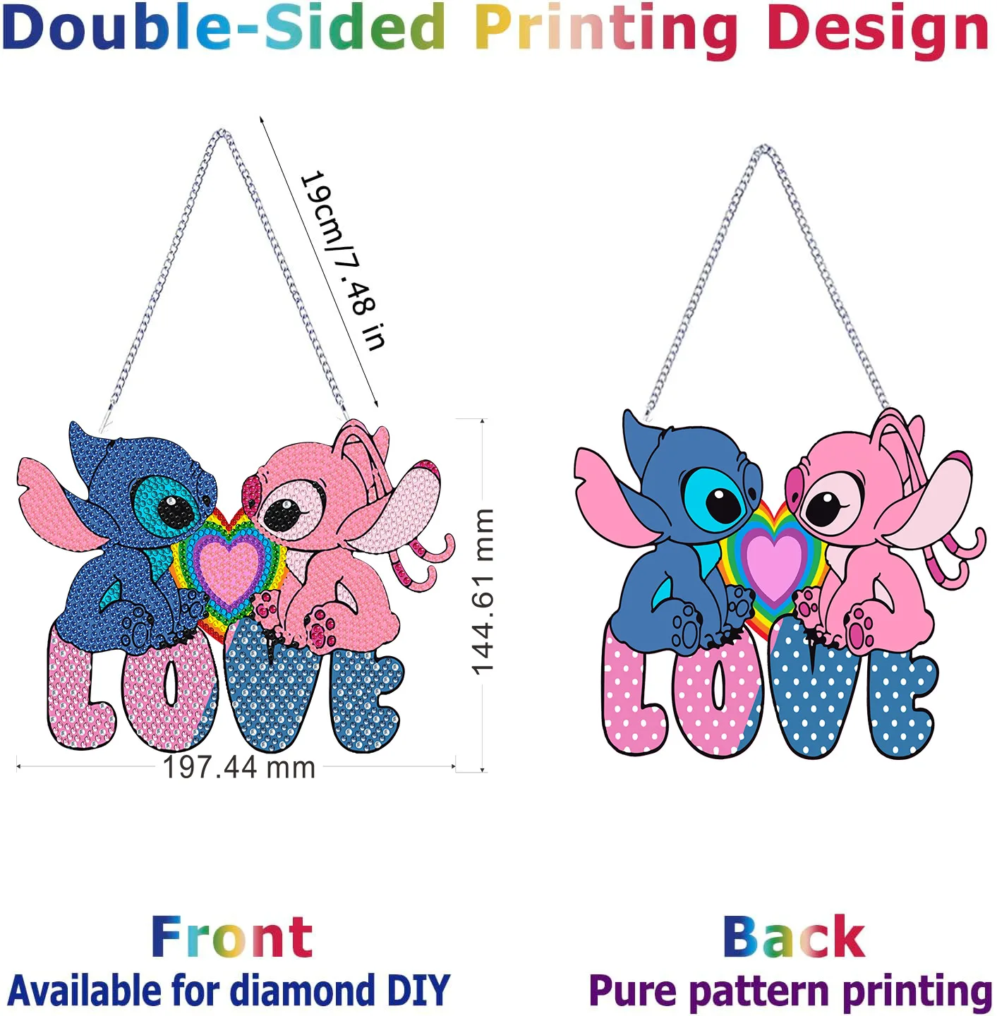 Diamond Painting Large Pendant Oartoon Stitch Acrylic Material Single Point Drilling Handiwork DIY Material Packs Big Pendant