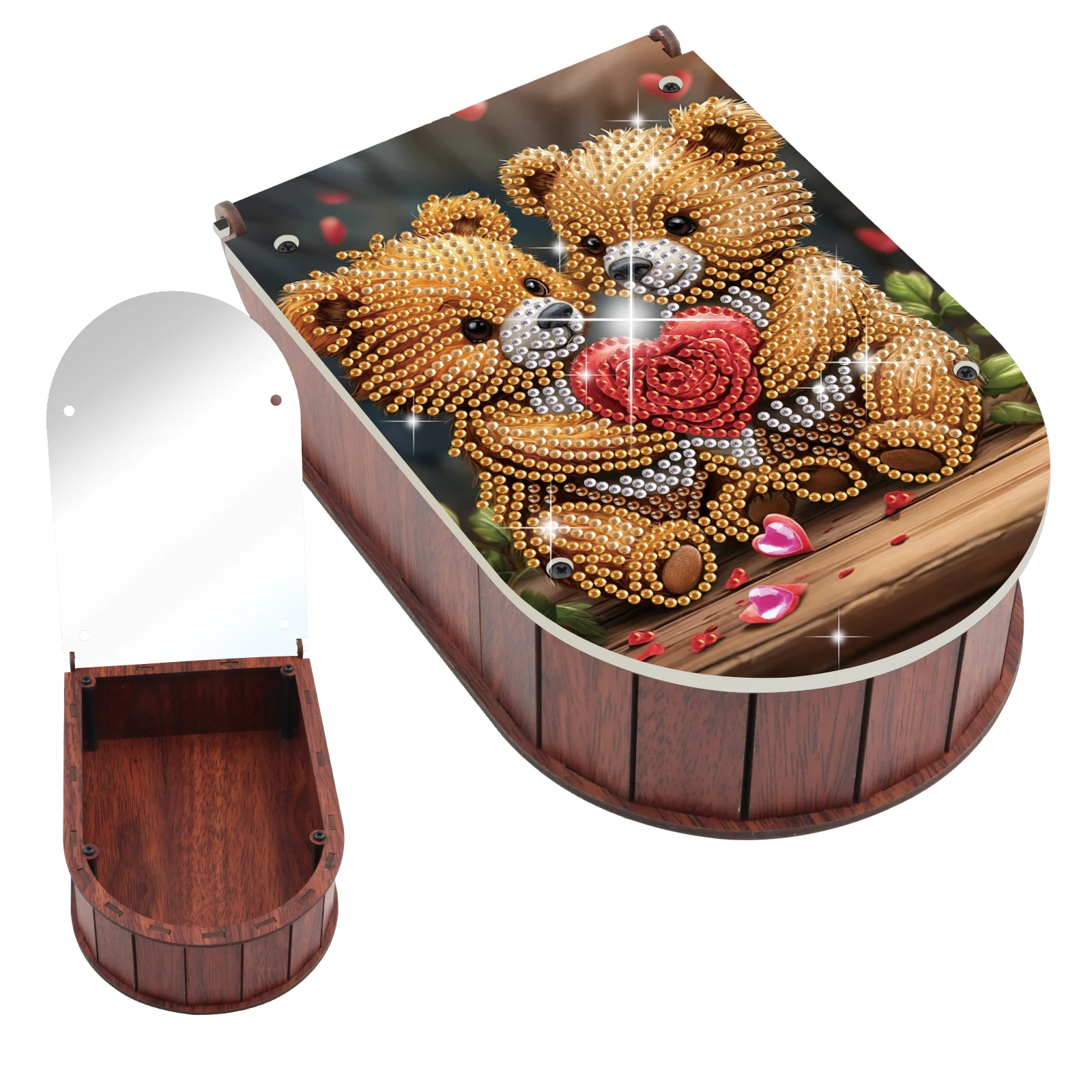 

Diamond Painting Curved Storage Box Kits,yellow bears Diamond Art Special Shape Diamond Ornaments Storage Box Decor Home Gifts