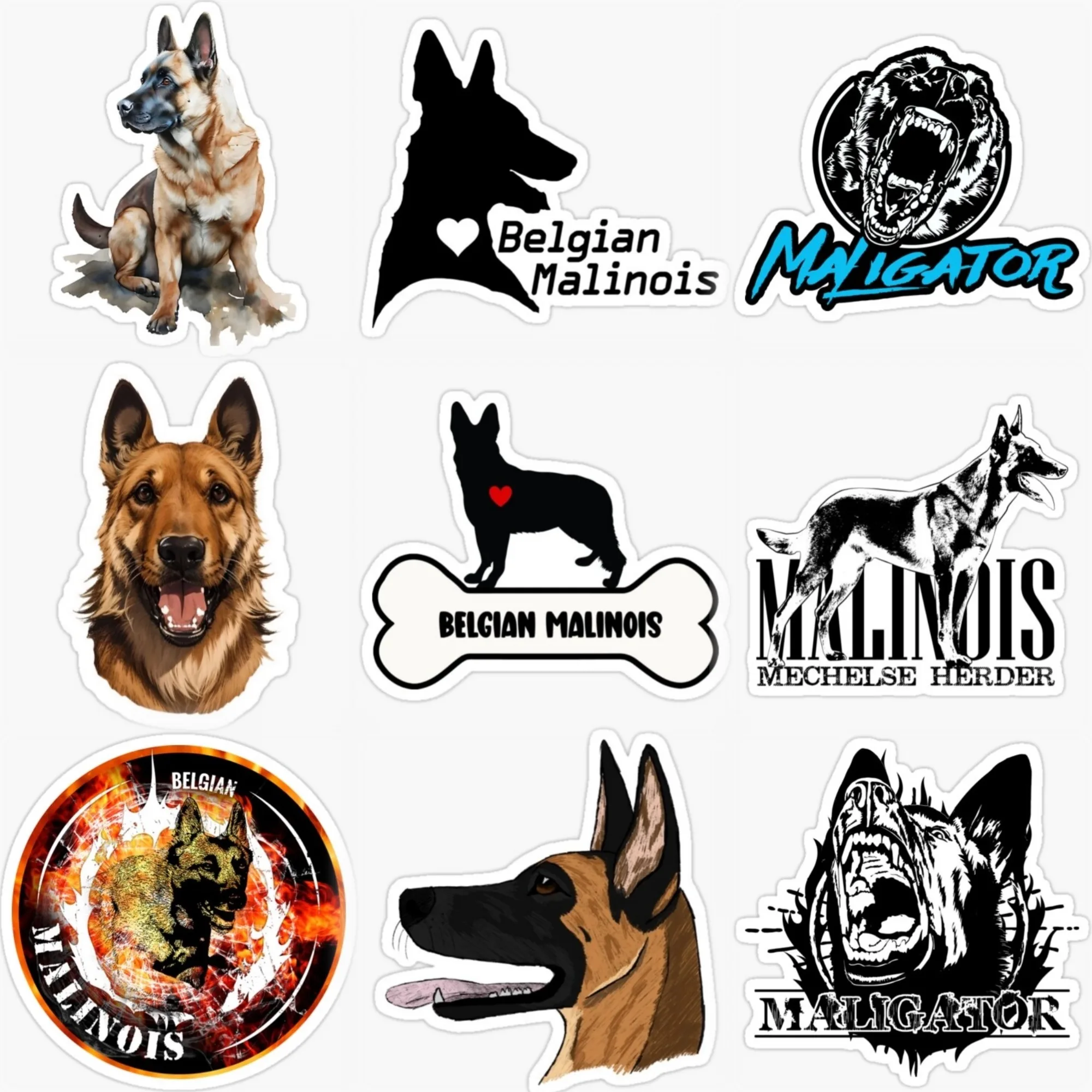 

Creative Belgian Malinois Pet PVC Sticker for Decorate Car Table Motorcycle Off-road Helmet Fridge Wall Decal Accessories