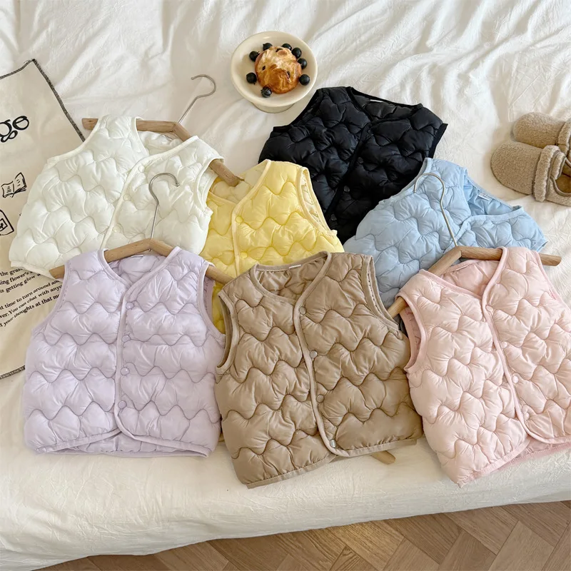 

Children's Down-Filled Cotton Vest Winter Thickened Vest for Girls and Boys Youth Cotton Vest Suitable for Ages 8 and Up