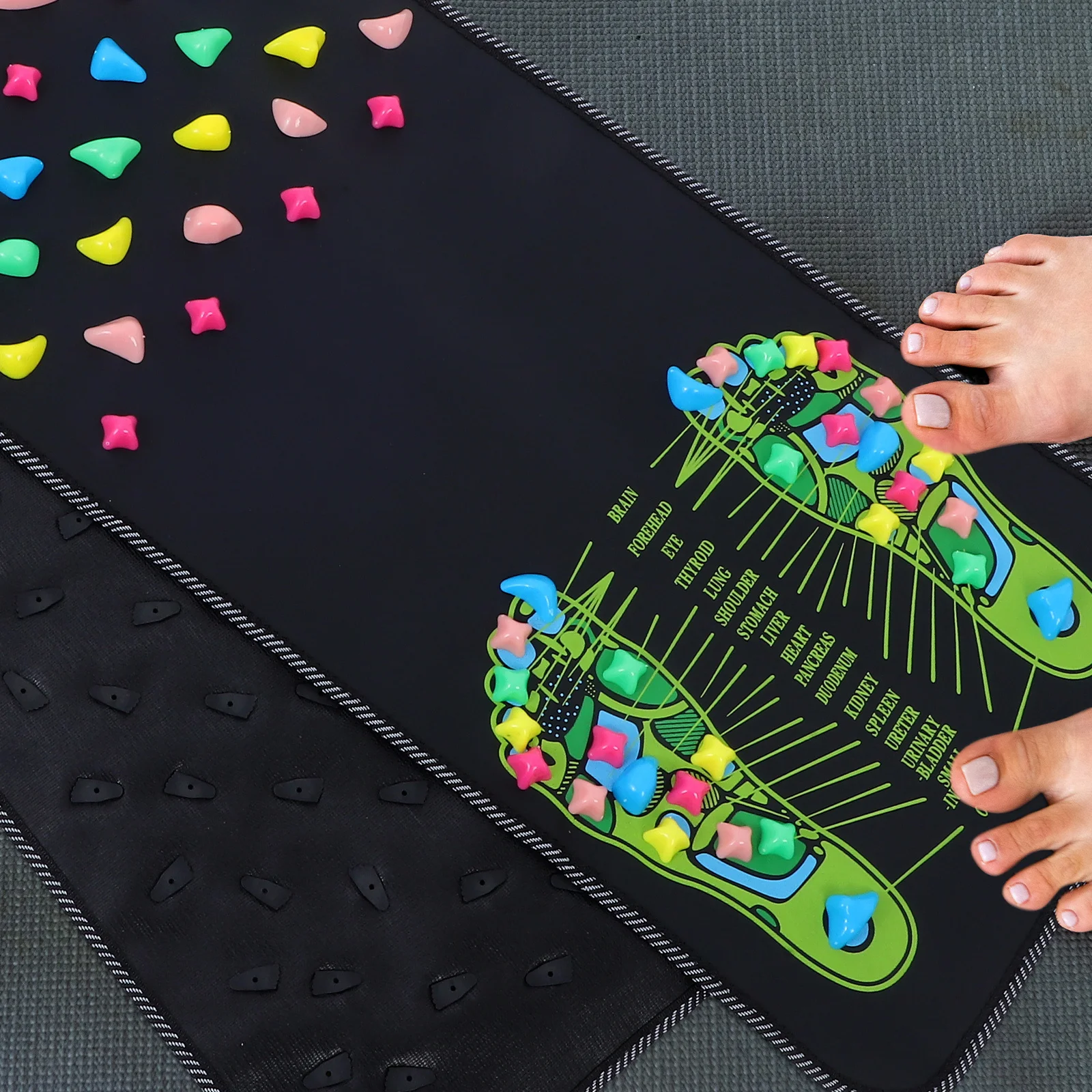 

Foot Massage Cushion PP Stone Mat Ergnomic Foot Massager Tool Non-Slip Pressure Point Pad Acupoint Stimulation Home Therapy