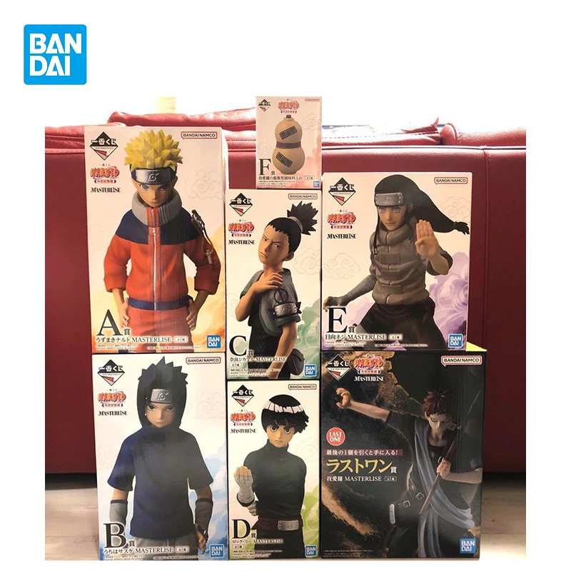 

В наличии BANDAI Ichiban Kuji Naruto Chunin Exam Uchiha Sasuke Rock Lee Hyuga Neji Gaara Anime Action Figures Модель игрушки оригинал