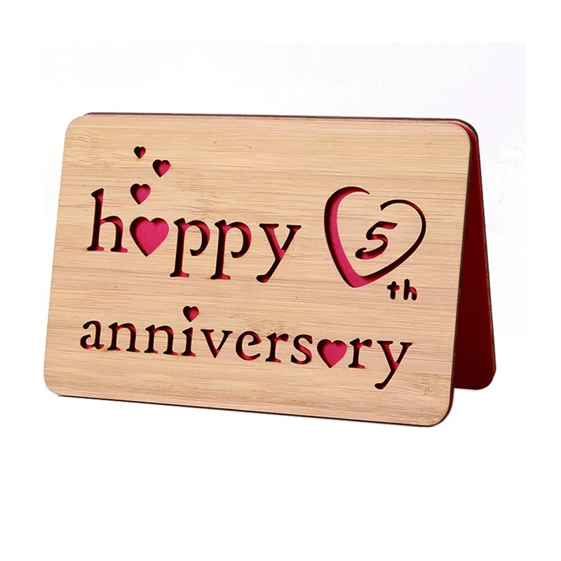 

Happy Anniversary Card For Husband,Handmade With Bamboo Cards,Valentines Day Card For Girlfriend,Greeting Card