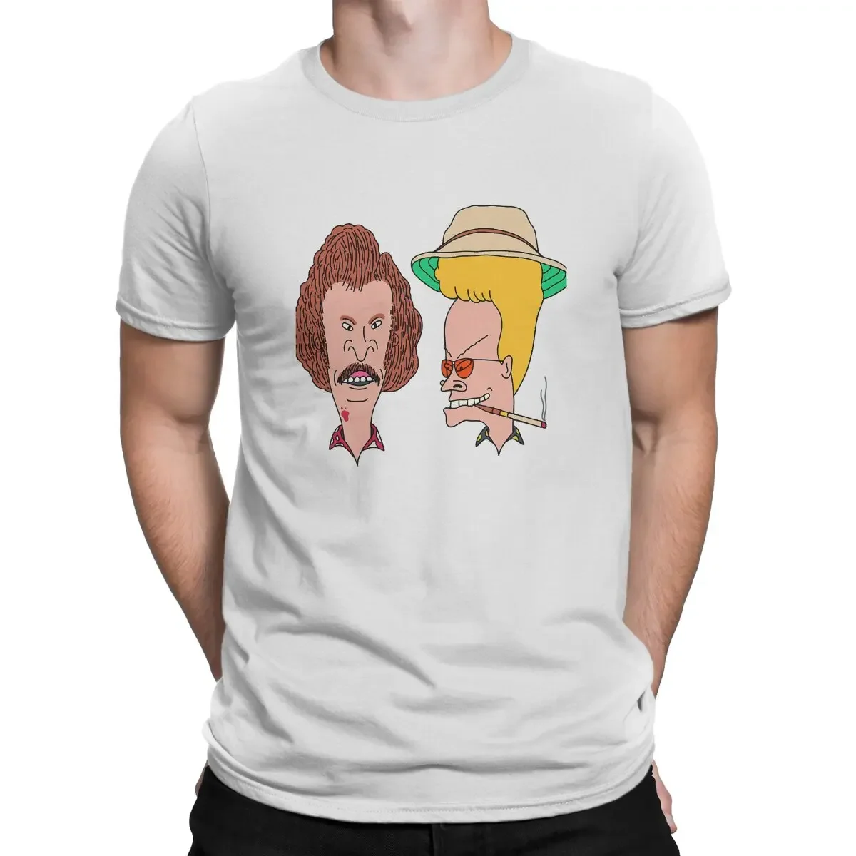 Funny Sarcastic Cartoon In The Style Of Fear And Loathing In Las Vegas Tshirt Men's  Blusas T Shirt For Men Beavis and Butthead