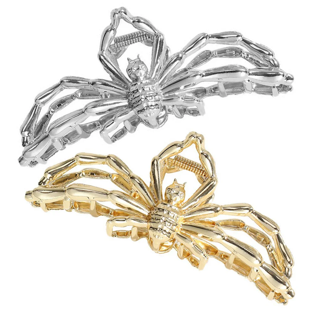 

2 шт., заколки для волос с когтями для женщин, большие заколки из сплава, удобные летние модные аксессуары, толстые пауки, подарки для укладки волос