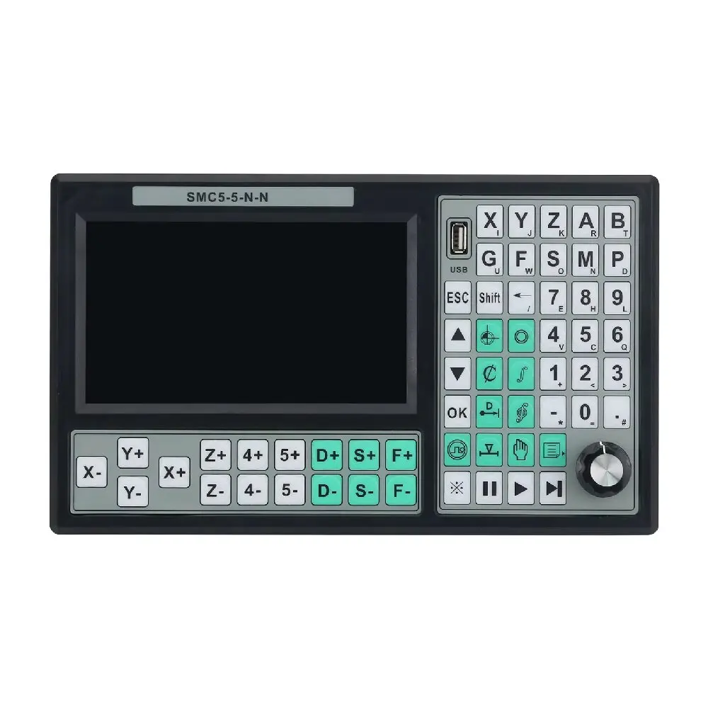 CNC 5 Axis RTCP Offline Mach3 USB Controller SMC5-5-N-N 500KHz G-Code with 7 Inch Large Screen for CNC Engraving Cutting Machine