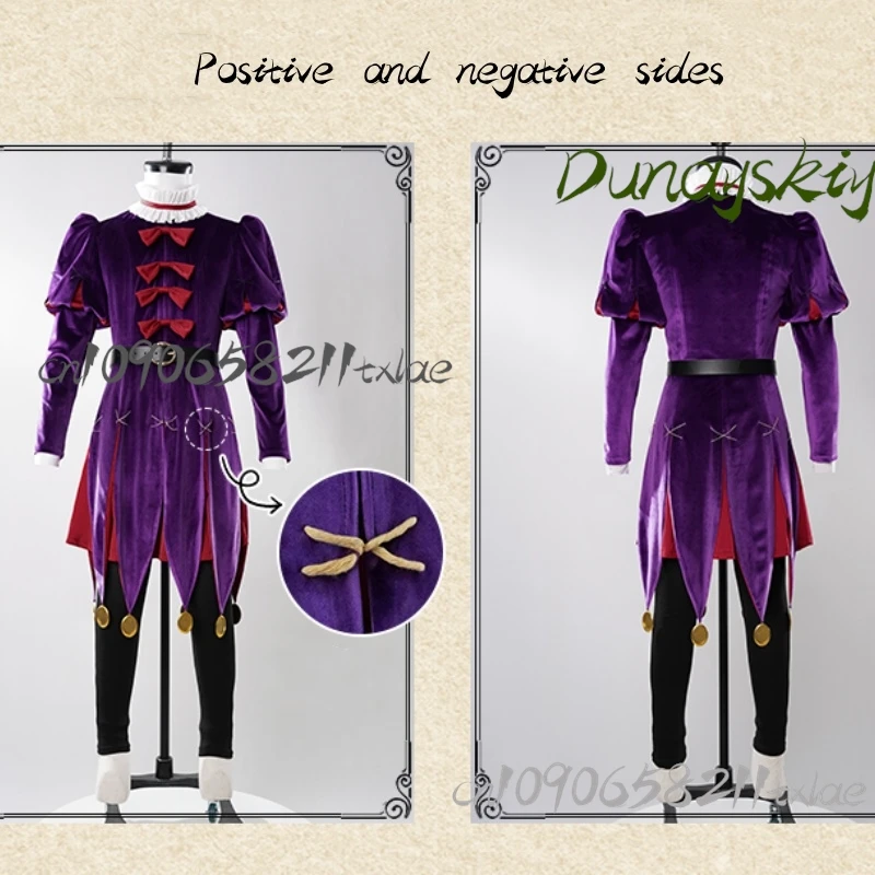 Disfraz de Cosplay de Anime Delicious In Dungeon Cos Thistle, traje morado, peluca de mago Lunático, Cosplay para mujeres y hombres, juego de rol de Halloween