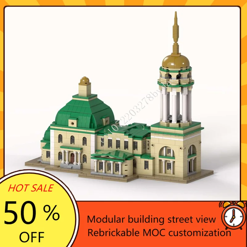 1344PCS Cattedrale Modulare MOC Vista stradale creativa Modello Puzzle personalizzati Architettura Educazione fai da te Modello di assemblaggio Giocattoli Regali