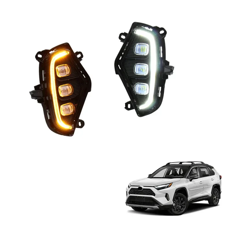 

Spedking LED DRL Fog Light Cover Kit LED Daytime Running Lights w/Turn Signal Lamp For RAV4 2019-2022