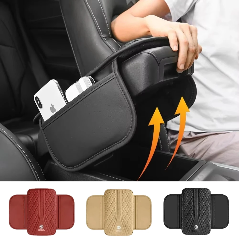 Car Armrest Pad Thickened Elbow Cushion Side Storage Protector Leather For MG ZS MG4 EV MG HS MG3 MG5 EV Marvel R MG ONE