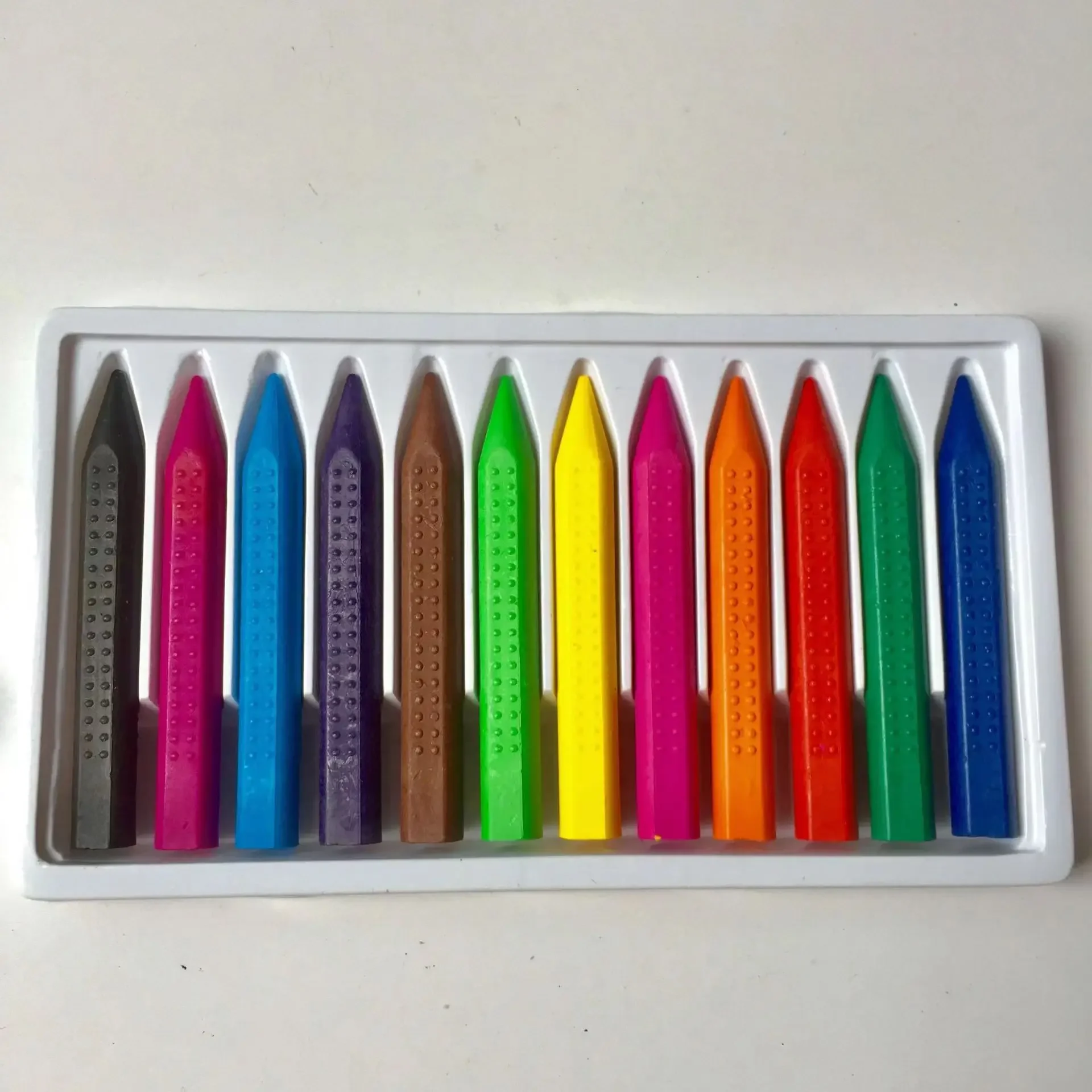 Lápiz de cera lavable para pintar al óleo, 12 piezas, lápices de colores para no usar las manos sucias, palos de dibujo, DIY