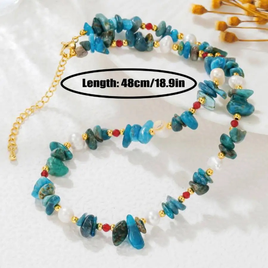 Handmade natural apatite beads 18in necklace,men's cuff button necklace,Ramadan prayer bead,women's meditation,holiday gift