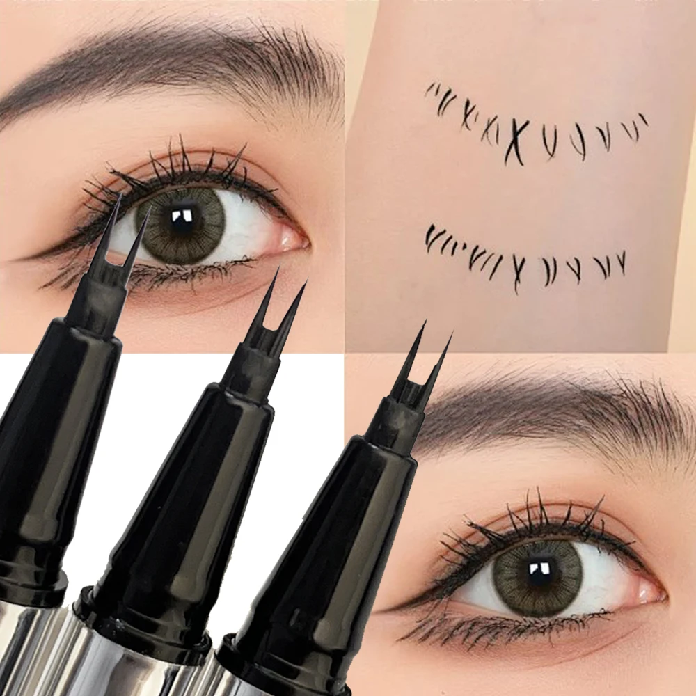 Wilder Augenbrauen stift 2 Punkt 0,01mm ultra feiner Wasser flüssiger Eyeliner untere Wimpern Stift ohne blühende Augenbrauen Make-up Anfänger