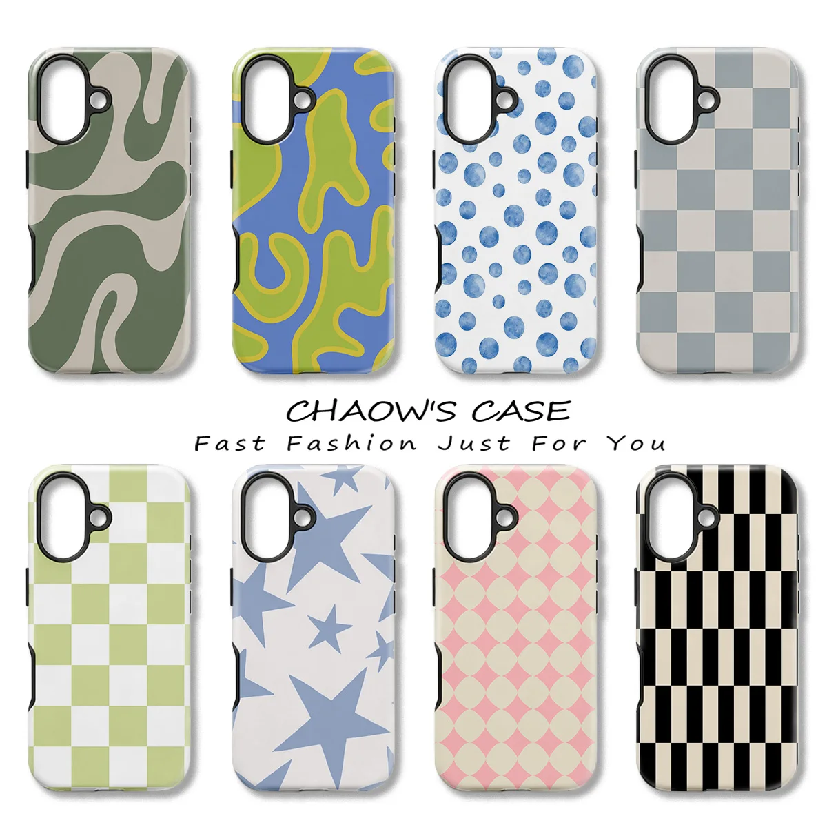 Lovely Groovy Light Blue Star Phone Case for Samsung Galaxy S20 S23 S24 S25 S26 FE Plus Ultra Edge 4G 5G Double-layer Back Cover