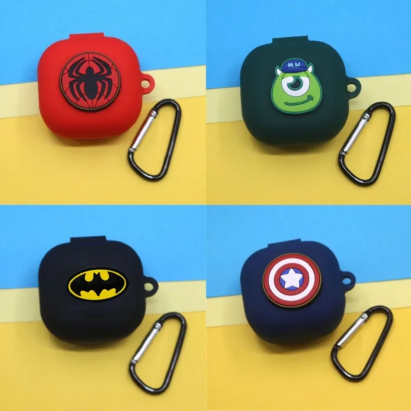 Silicone Earphone Case with Hook for Anker Soundcore R50i / P20i Wireless Bluetooth Headphone Marvel Cartoon Protective Cover