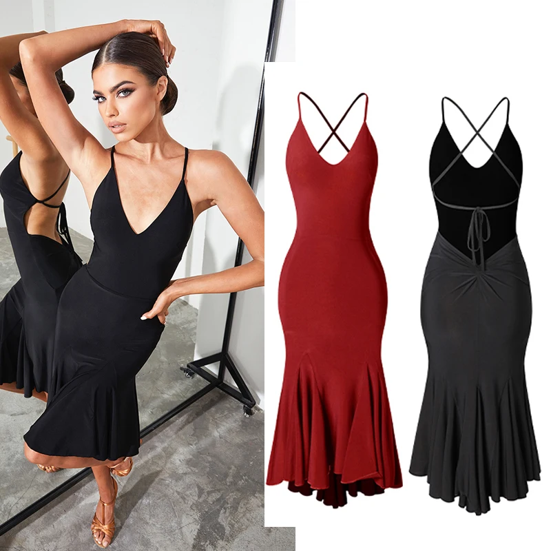 Sexy Halter Latin Dance Dress Latin Fringed Dresses Latin Dance Competition Dress Women Latin Performance Practice Wear SL6215