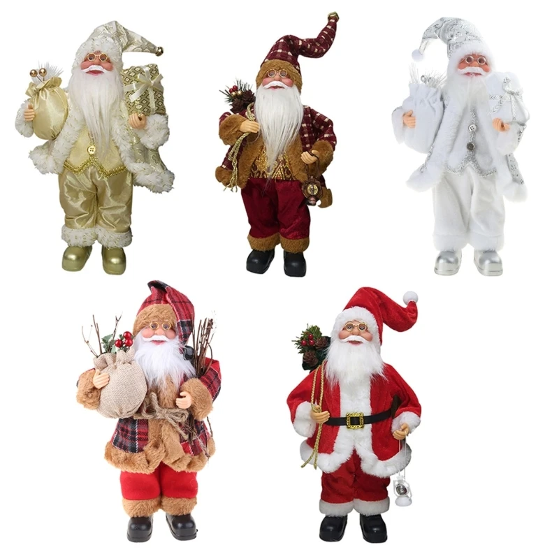 11.8in Multicolor Santa Christmas Figurine Decoration Fit for School Christmas Celebration Home Holiday Decoration