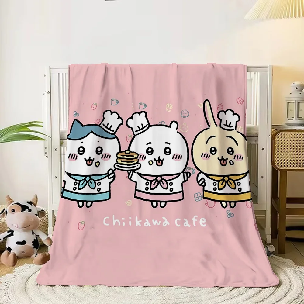 Chiikawaes Thick Blankets for Winter Blanket Bed Character Blanket Oversized 200x300 Beach Towel Microfiber Bedding Fluffy Plaid