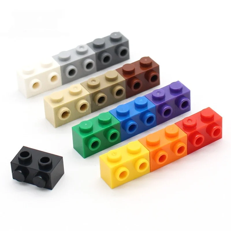40 قطعة MOC اللبنات 11211 الطوب تعديل 1x2 مع ترصيع على الجانب متوافق تجميع الجسيمات البناء ألعاب إبداعية