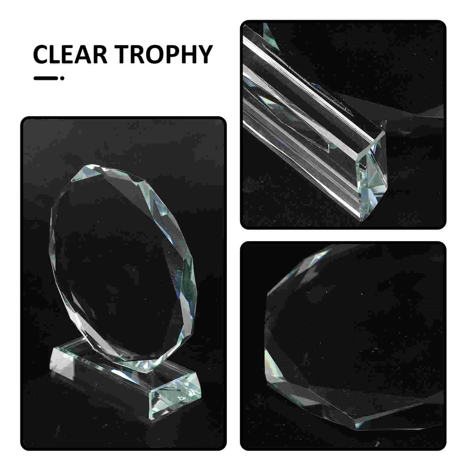 Crystal Trophy Decor Awards Toy Transparent Decorative Cheer Trophies for Adults Delicate Prize Simple Staff