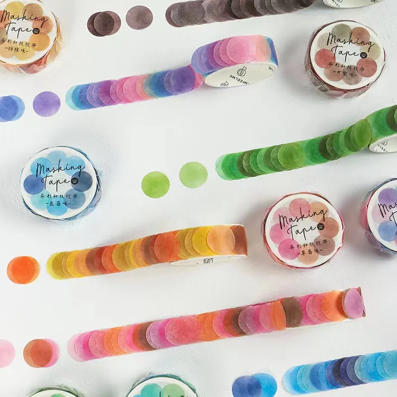 

100Pcs/roll Candy Colorful Dots Washi Tape Round Stickers Dot Stickers for Diary Planner Scrapbooking Photo DIY Decorative