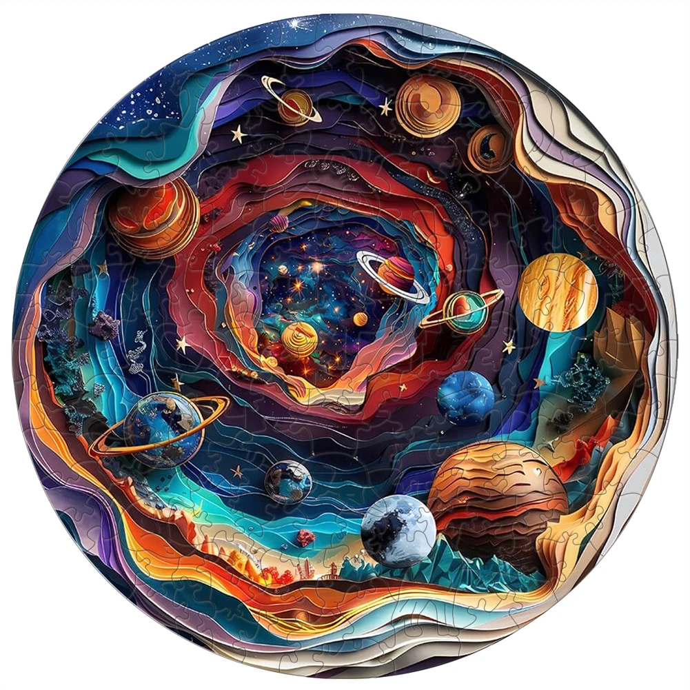 Mysterious Planet Wooden Puzzles Jigsaw For Kid Toys Wood Puzzle Family Educational Games Holiday Gifts Educational taichi